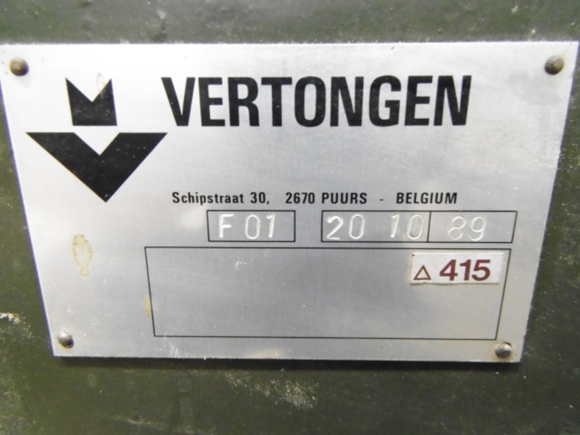 * 1989 Vertongen Type FOI Frame Profiling Machine; 3 phase; bed length 2500 mm; serial no 2010; - Image 5 of 5