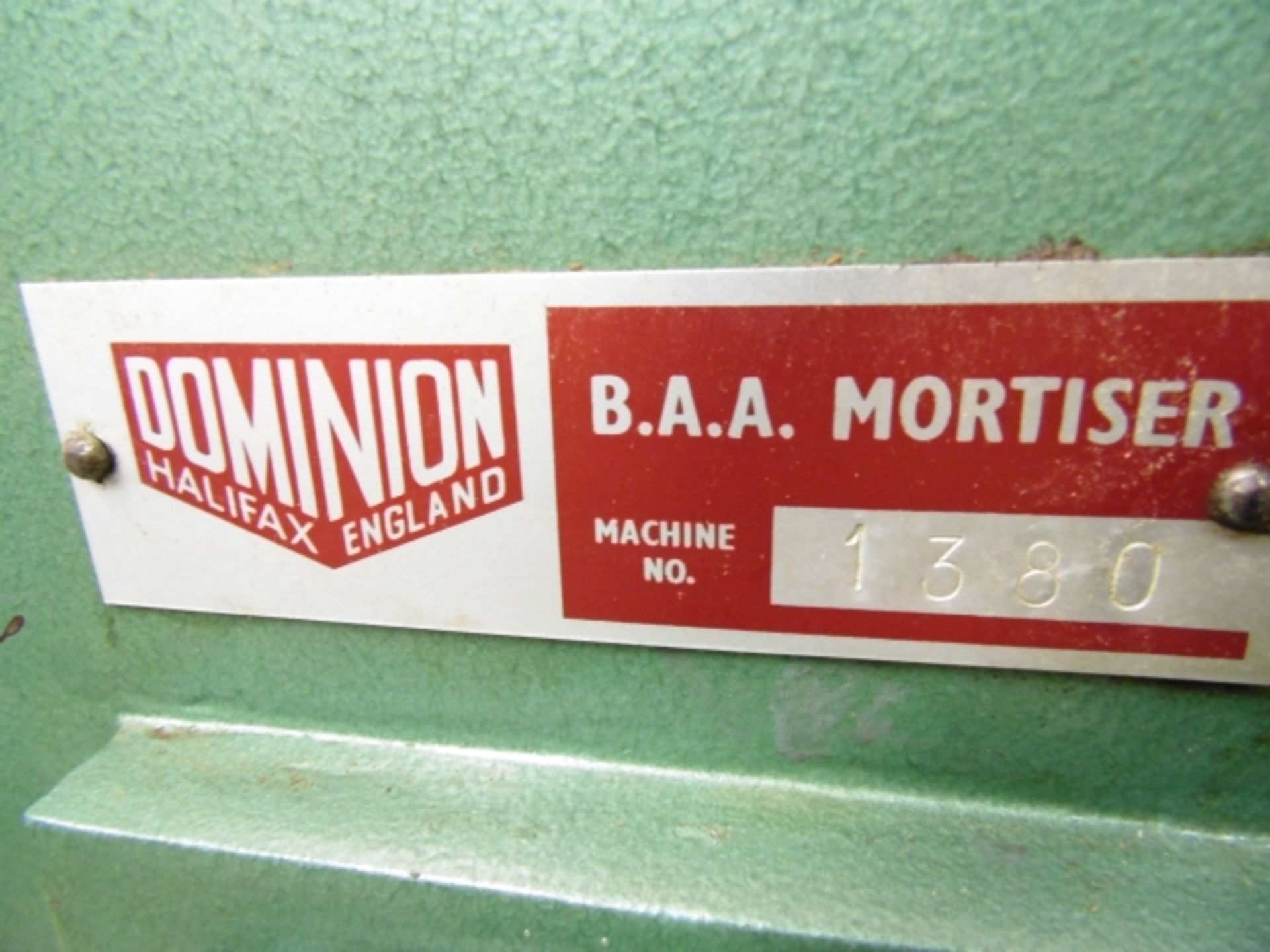 * Dominion Type BAA Vertical Morticer; max spindle speed 3000 RPM; 3 phase; machine no 1380 - Image 4 of 5