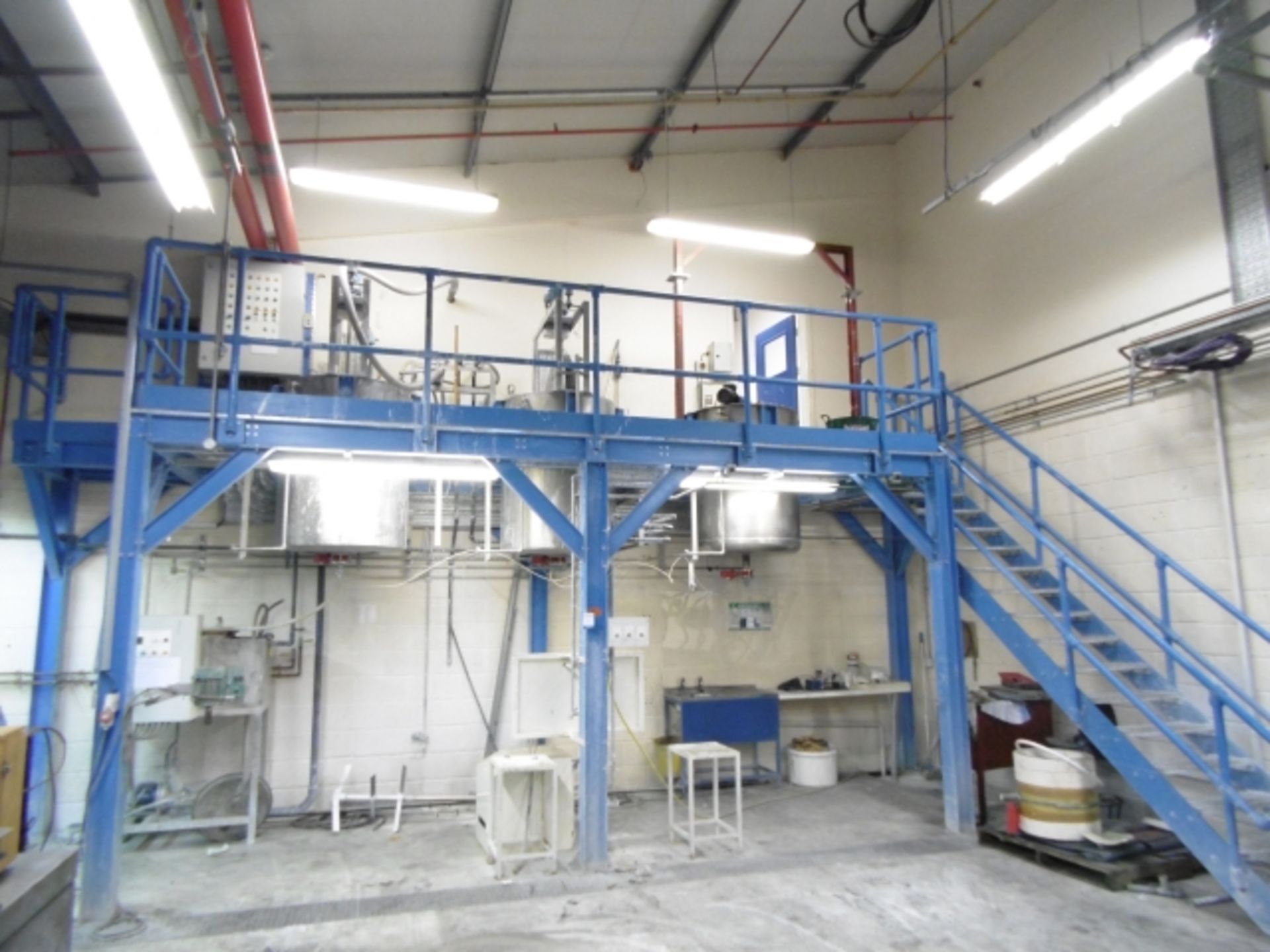 * 2007 TripleTank Slip Mixing Gantry comprising steel two-section gantry with staircase, 3 x