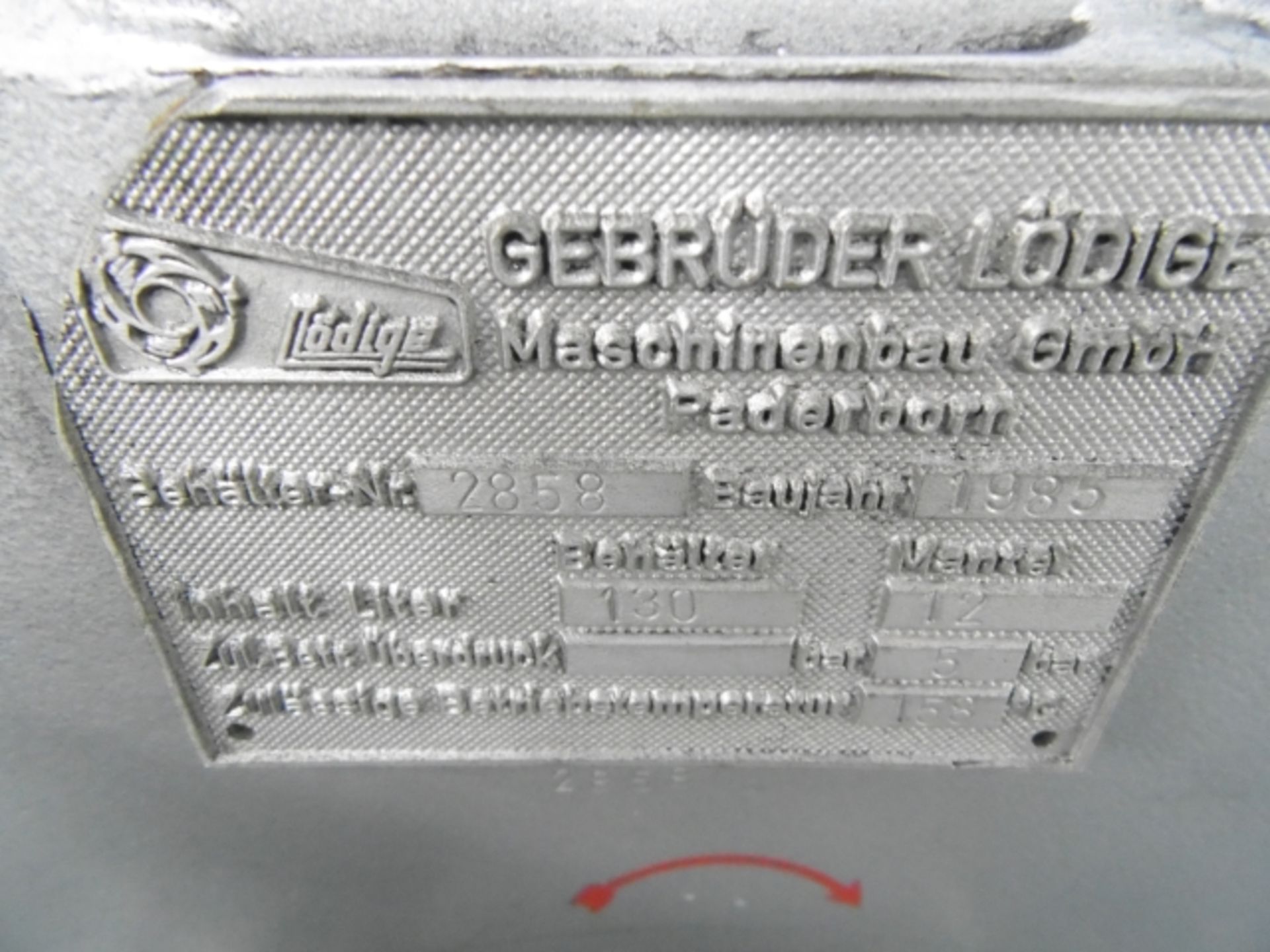 * Gebruder Lodige/Winkworth Type FM130D Ball Mill/Mixer; Year of Manufacture 1985; 3 Phase; - Image 8 of 8