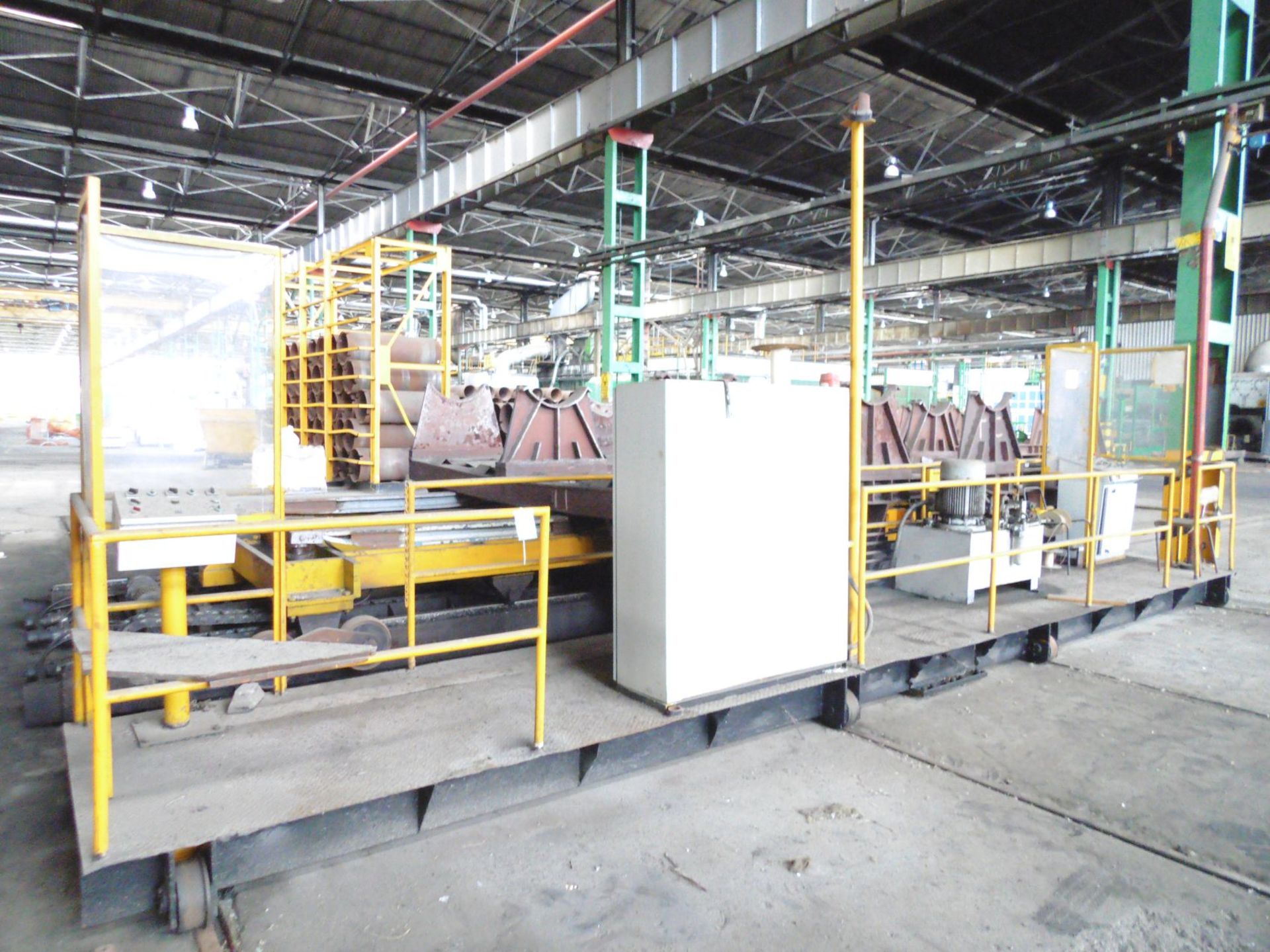 Rail Mounted Furnace Loading Car/Manipulator with 5 x Four - Stand Frames for Coil Loading (used for