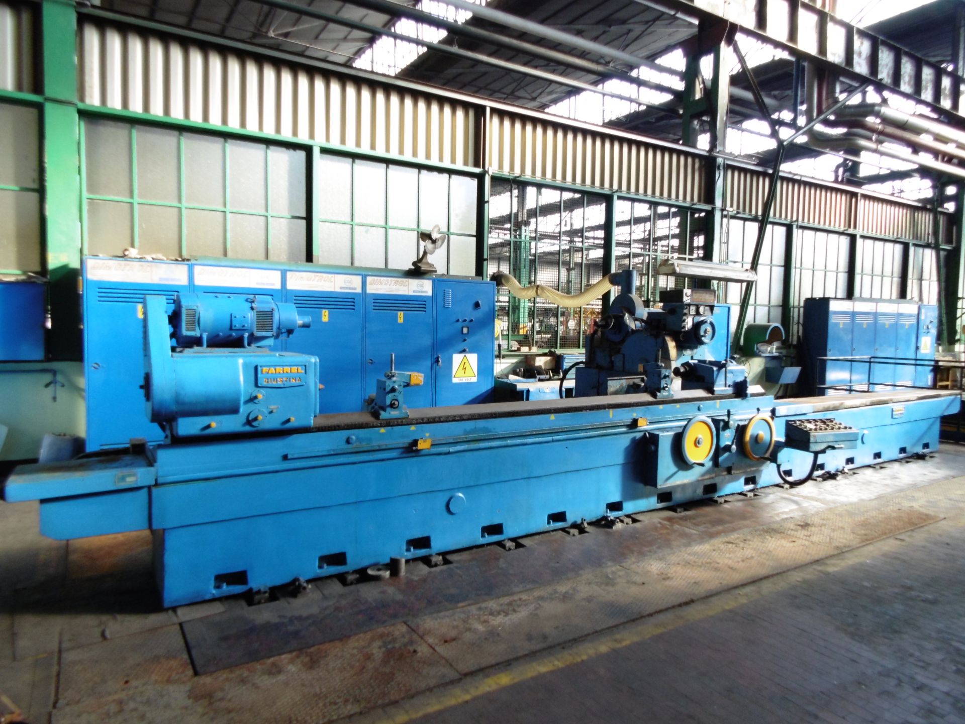 Farrel Giustina Model 431 Fixed Head Roll Grinder for Cold Mill and Foil Mill Work Rolls; Bed Length
