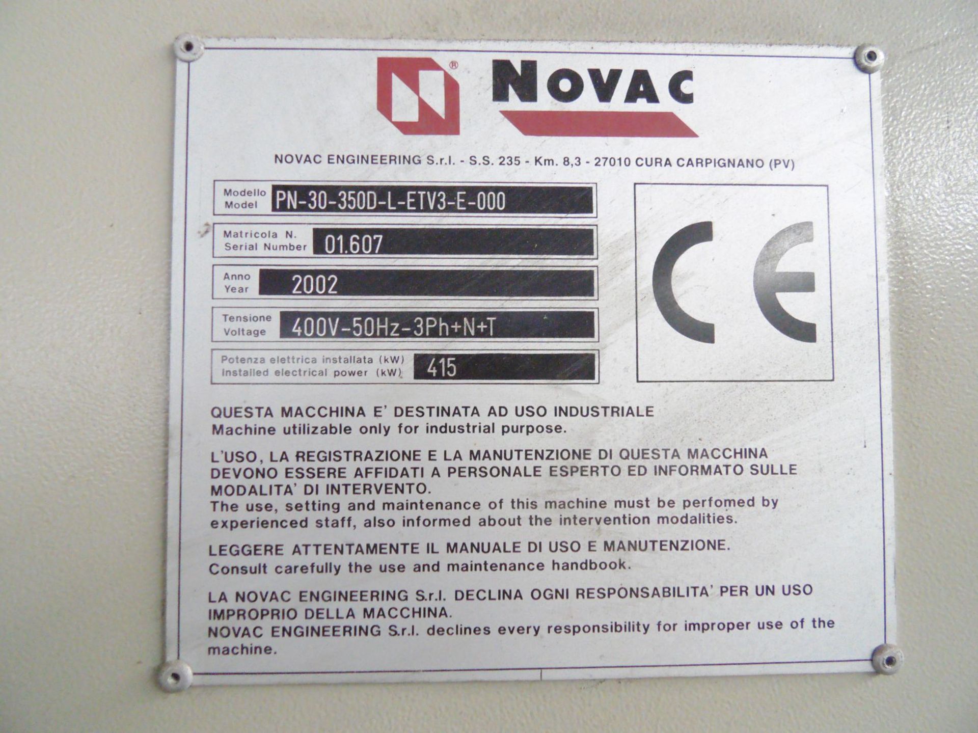 2004 Novak 20 Tonnes Electric Coil Annealing Furnace; Model PN-30-350D-L-ETV3-E-000; with 12 x Reart - Image 9 of 11