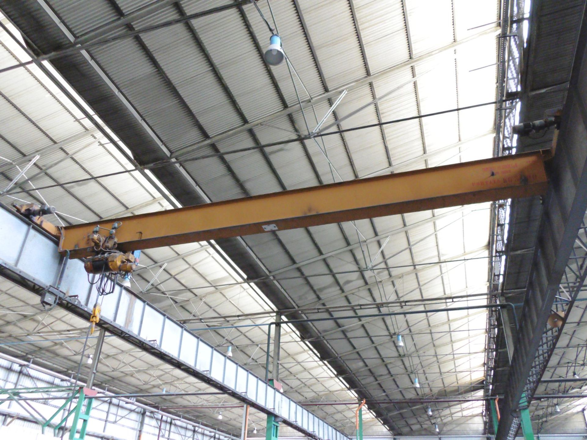 3 Tonne Single Beam Overhead Travelling Gantry Crane with Pendant Control; span 9.5m - Image 2 of 3
