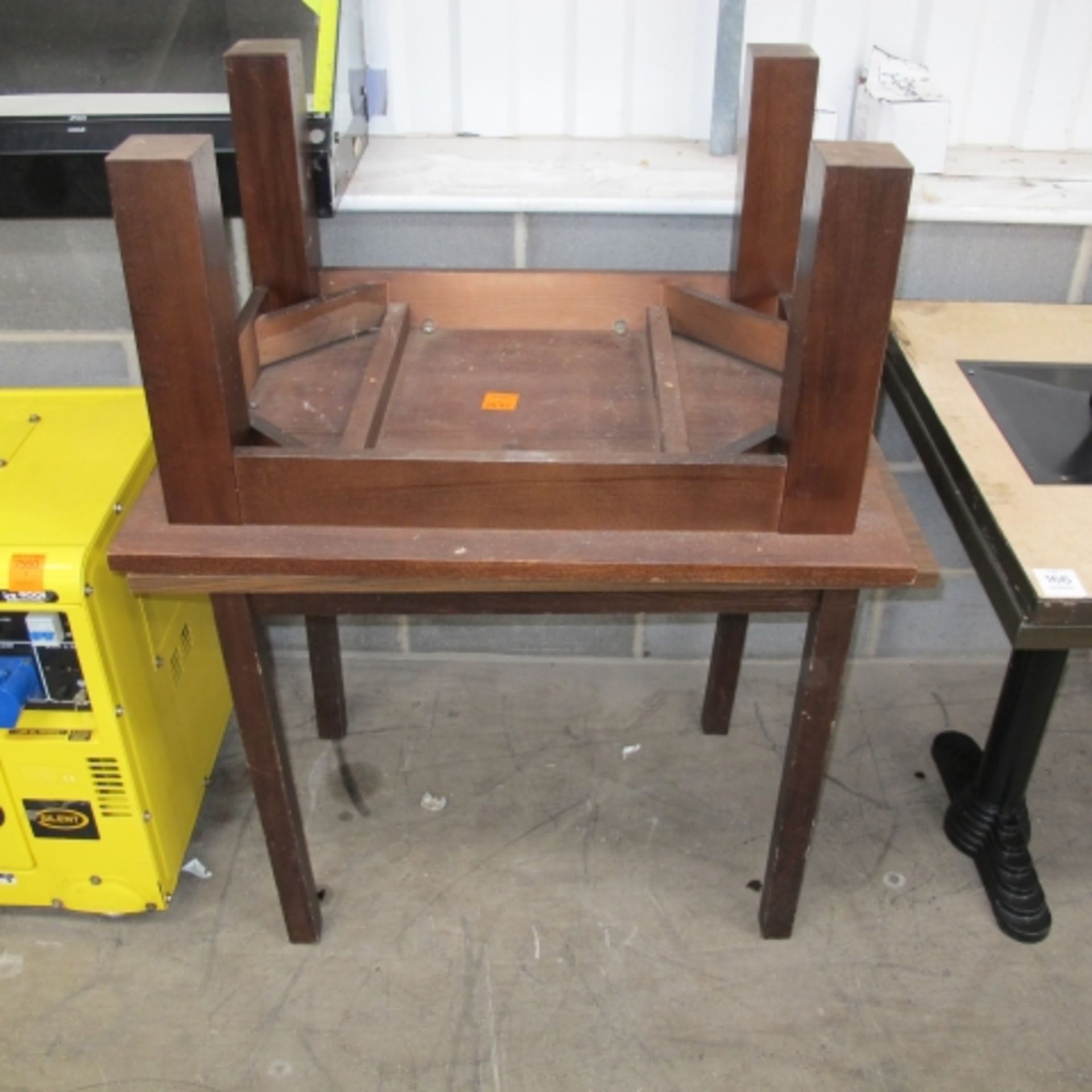 2 Metal Framed Wooden Tables and Two Other Wooden Tables. - Image 2 of 2