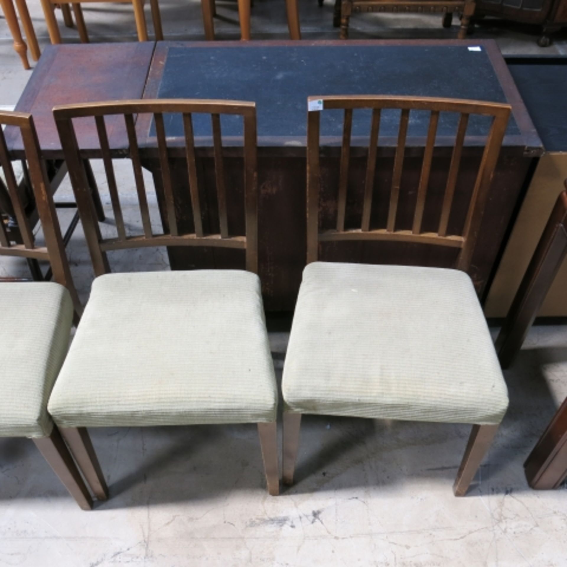 A pair of late Victorian inlaid mahogany single chairs together with a set of eight railback - Image 2 of 6