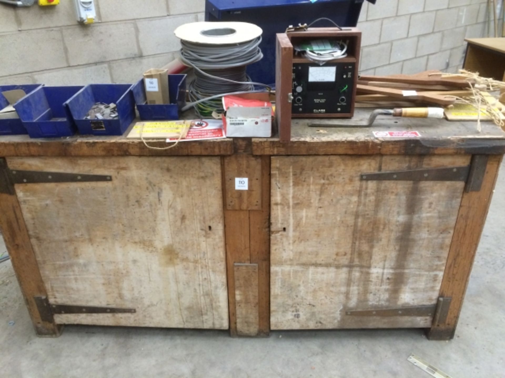 * Wooden Cabinet, Clare Test Rig, Electrical Cable etc. This lot is located at the former North