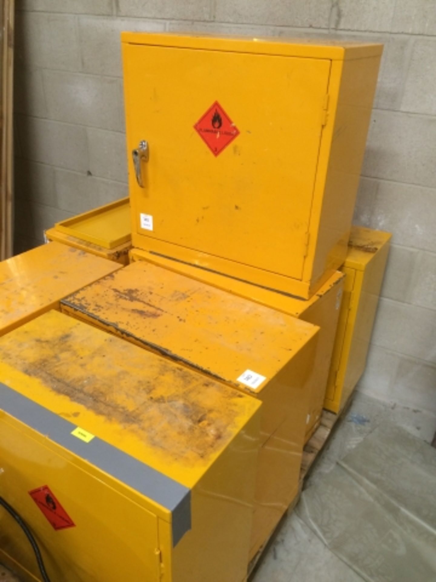 * 7 x Flammable Liquid Storage Cabinets (61 x 61 x 31cm deep). This lot is located at the former