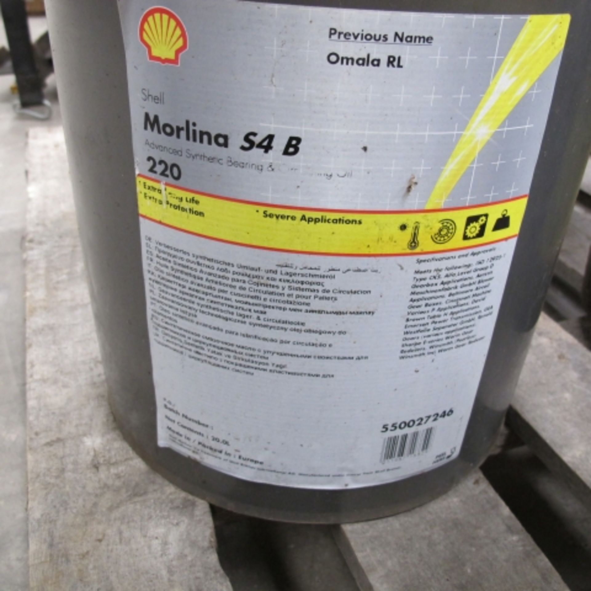 * A 20L Drum of Shell Morlina S4B Circulating Oil.