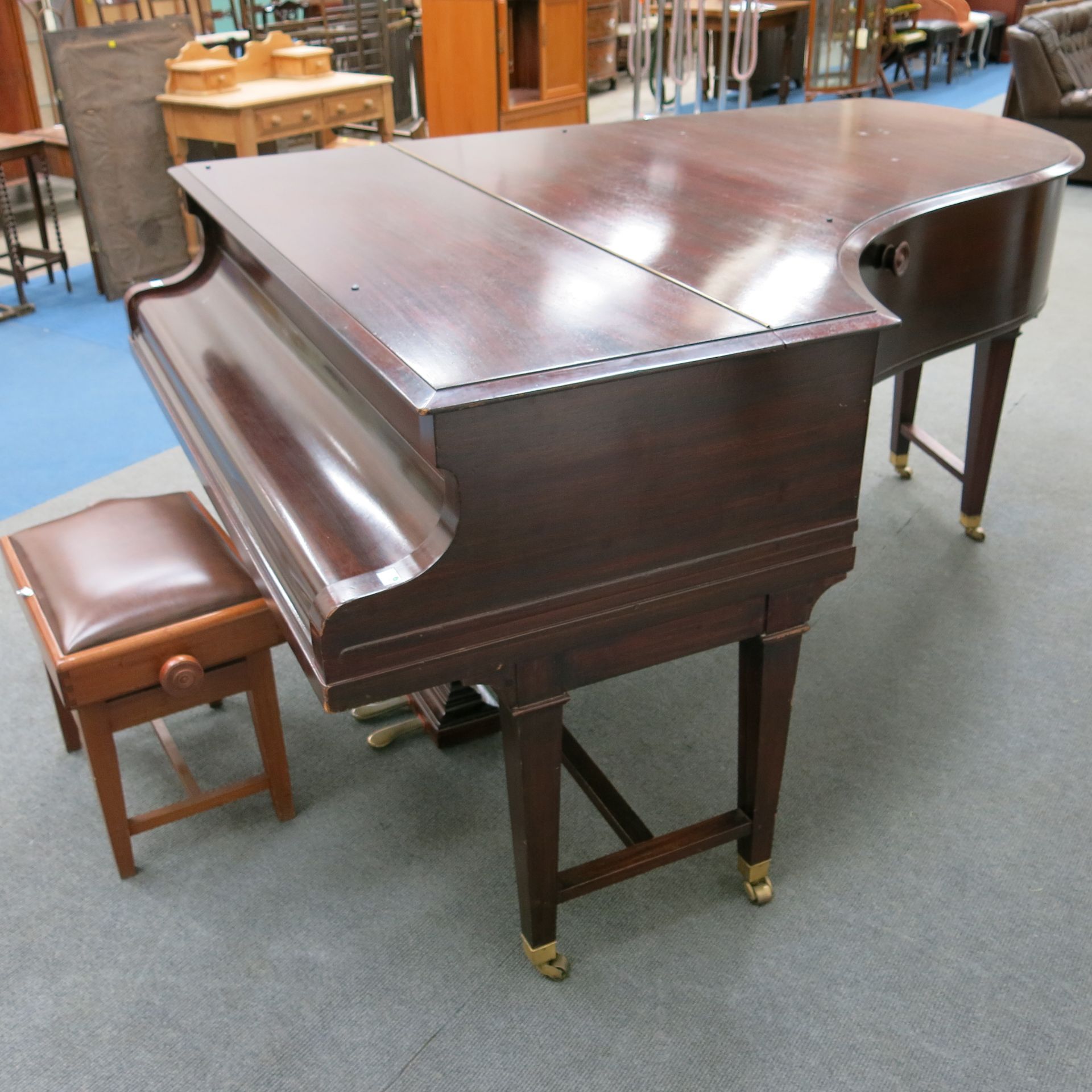 C. Bechstein Boudoir Grand Piano In Mahogany Case no 30143. The Cast Iron Frame Numbered 90951 (c. - Image 2 of 9