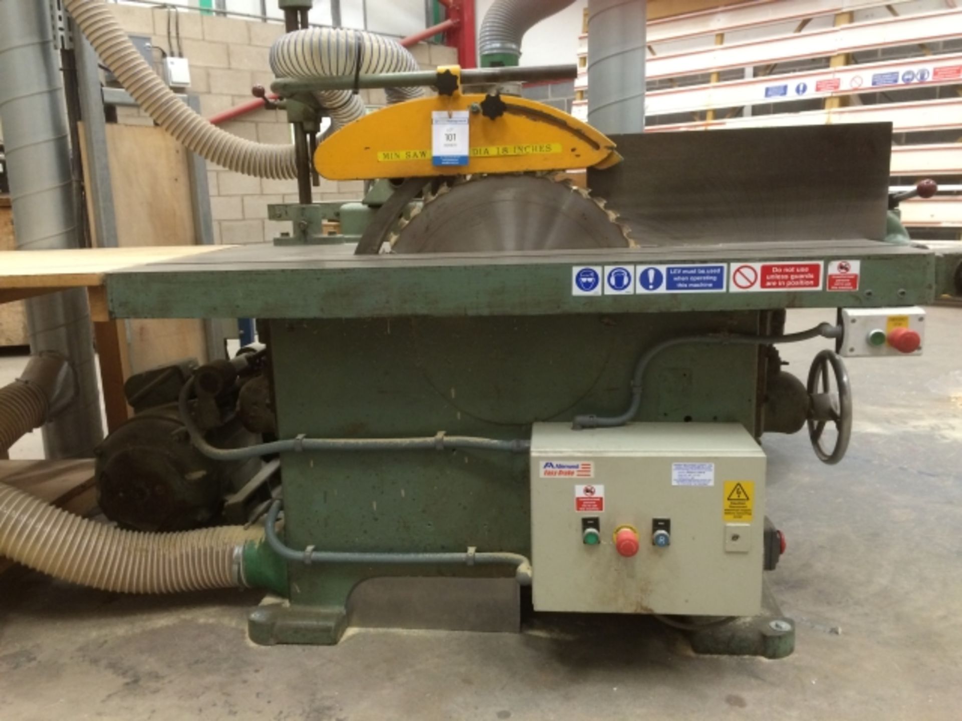 * Circular Saw Bench fitted with Allen West Easy Brake. This lot is located at the former North