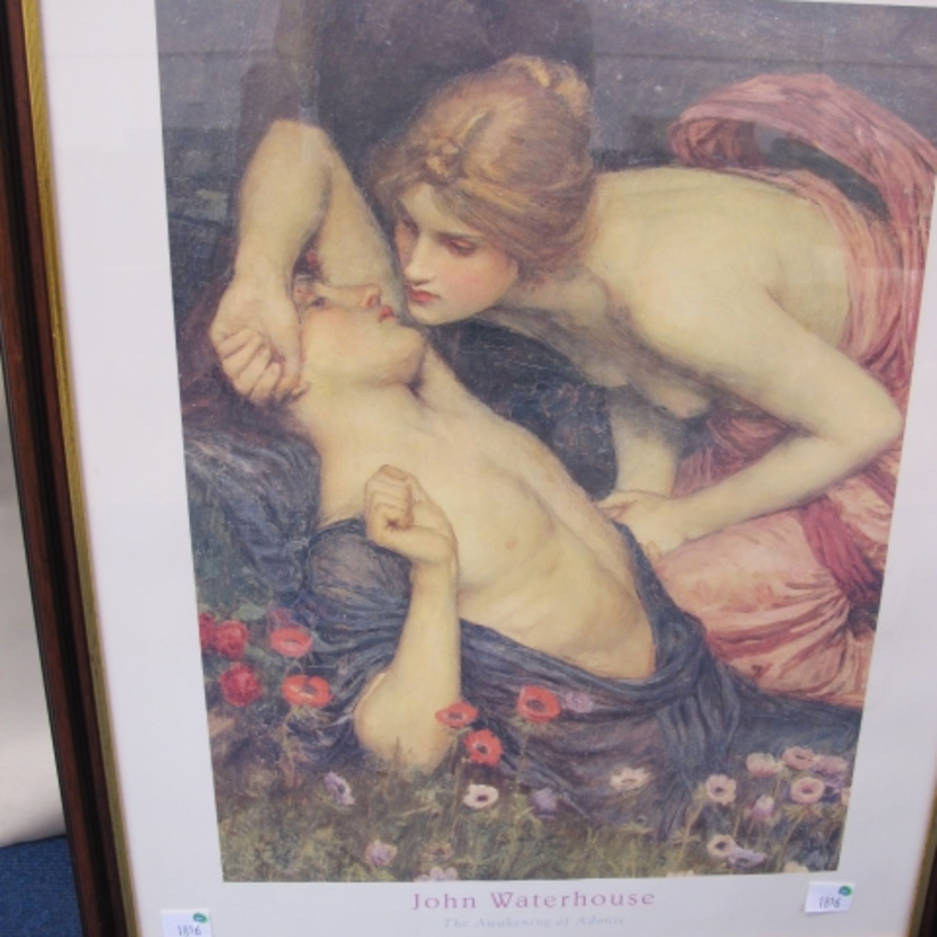 A Large Framed Print 'The Awakening of Adonis' by John Waterhouse (49.5cm x 38cm) In A Wooden