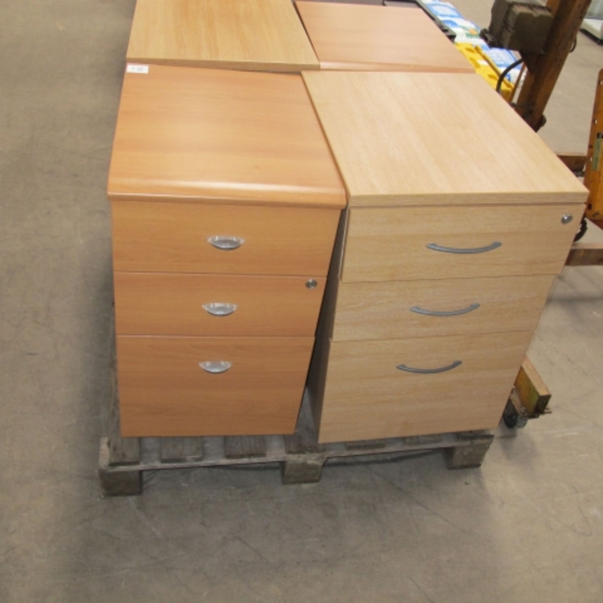 4 x Office Pedestals; 2 x Light Wood, 2 x Dark Wood Effect