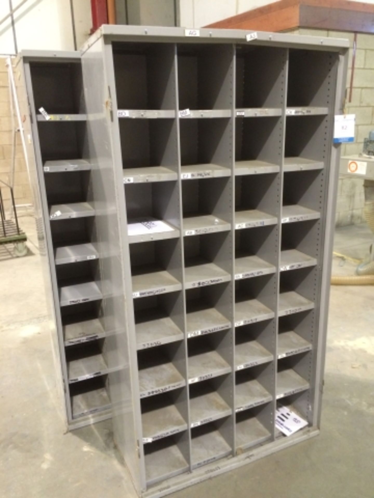 * 2 x Steel Pigeon Hole Cabinets (1.8m tall). This lot is located at the former North Lincolnshire