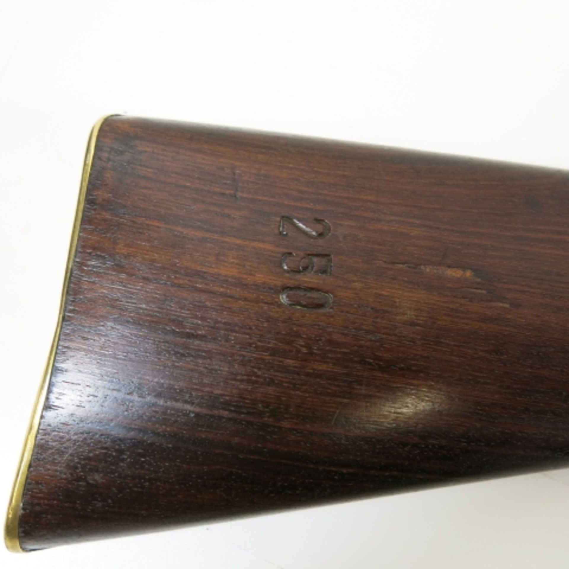 19th century Flintlock Rifle, walnut stock, stamped 250. 122cm overall length (est. £100-£200) - Image 3 of 4