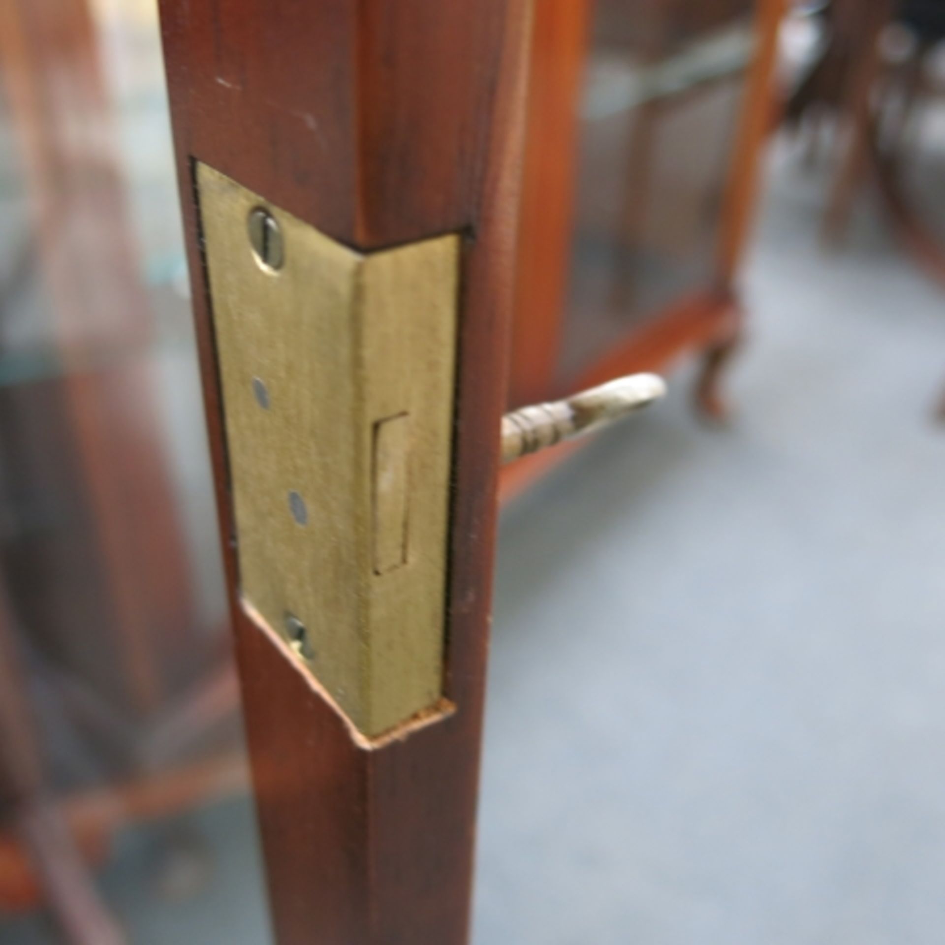 A pair of mahogany finish display cabinets each with two bevelled glass doors enclosing adjustable - Image 5 of 8