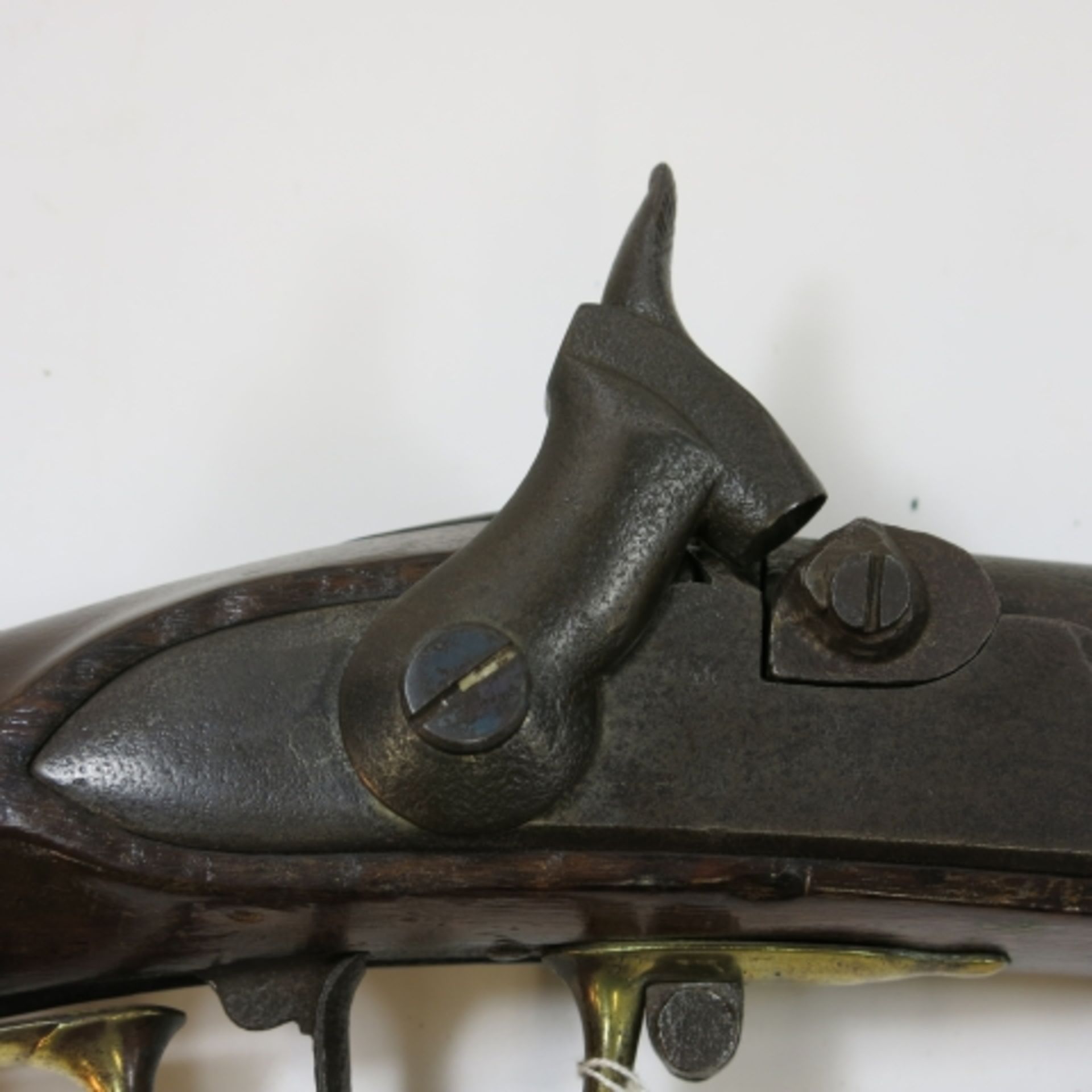 A Brown Bess Musket which has been converted to percussion. There are five brass mountings, two of - Image 3 of 9