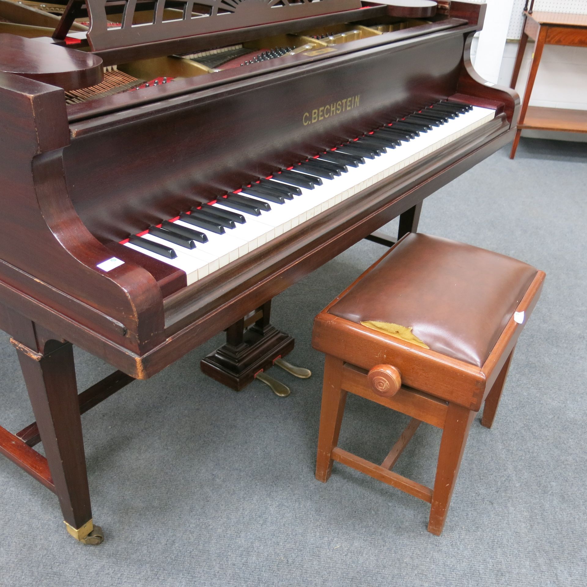 C. Bechstein Boudoir Grand Piano In Mahogany Case no 30143. The Cast Iron Frame Numbered 90951 (c. - Image 8 of 9