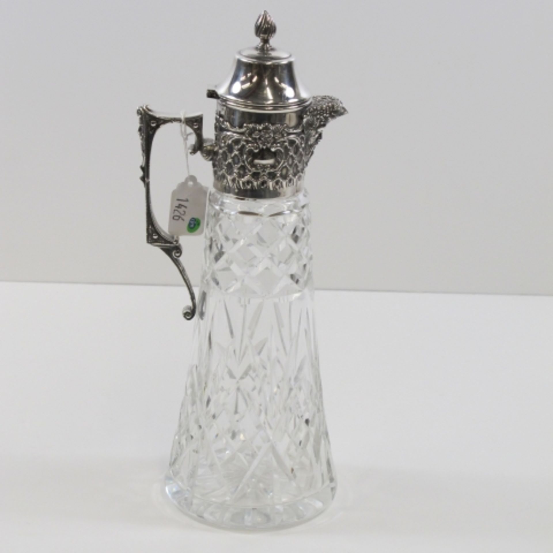 Silver Plate Mounted Cut Glass Claret Jug (est £40-£60)