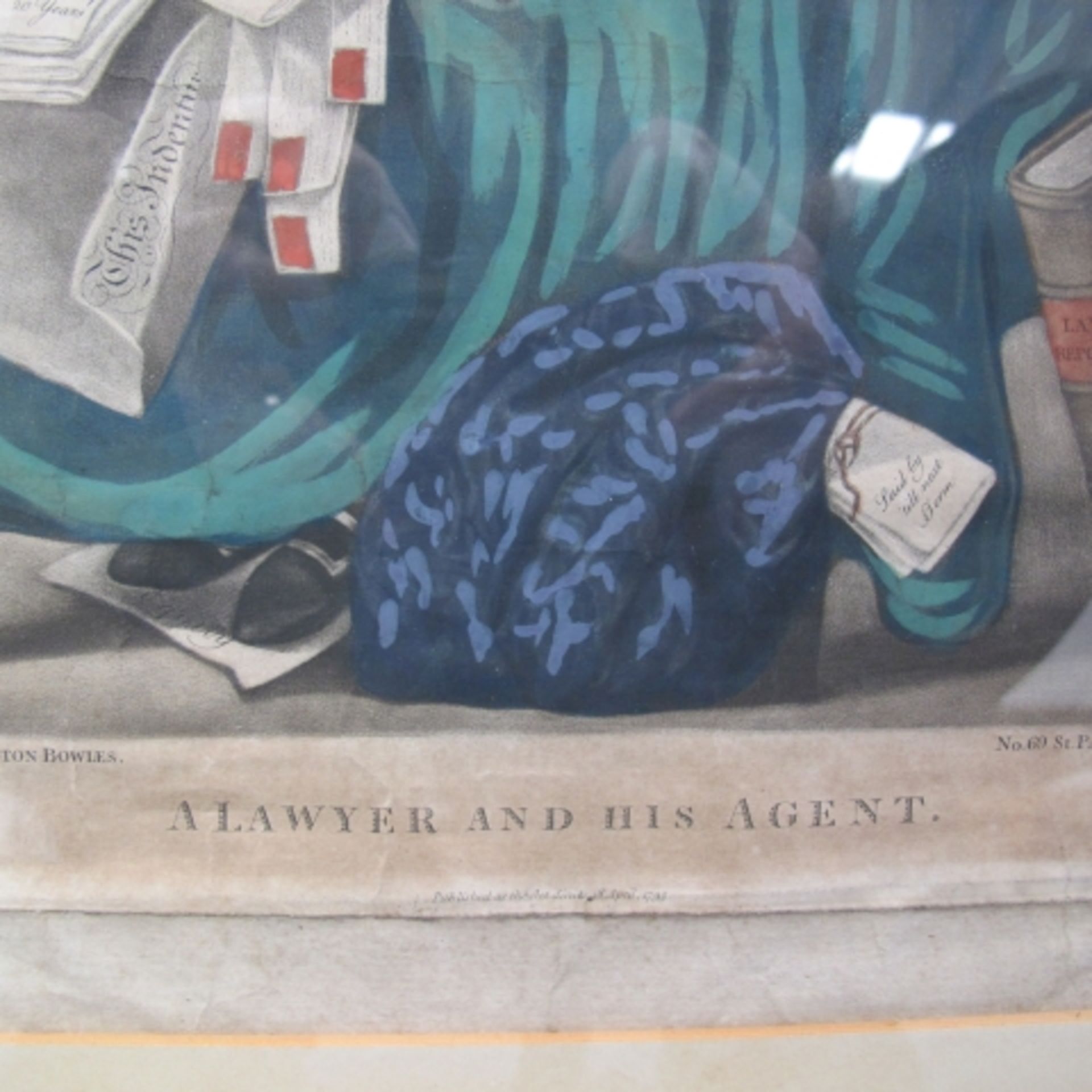 A Coloured Print Entitled 'A Lawyer and His Agent', Originally Printed For & Sold By Carington - Image 2 of 3