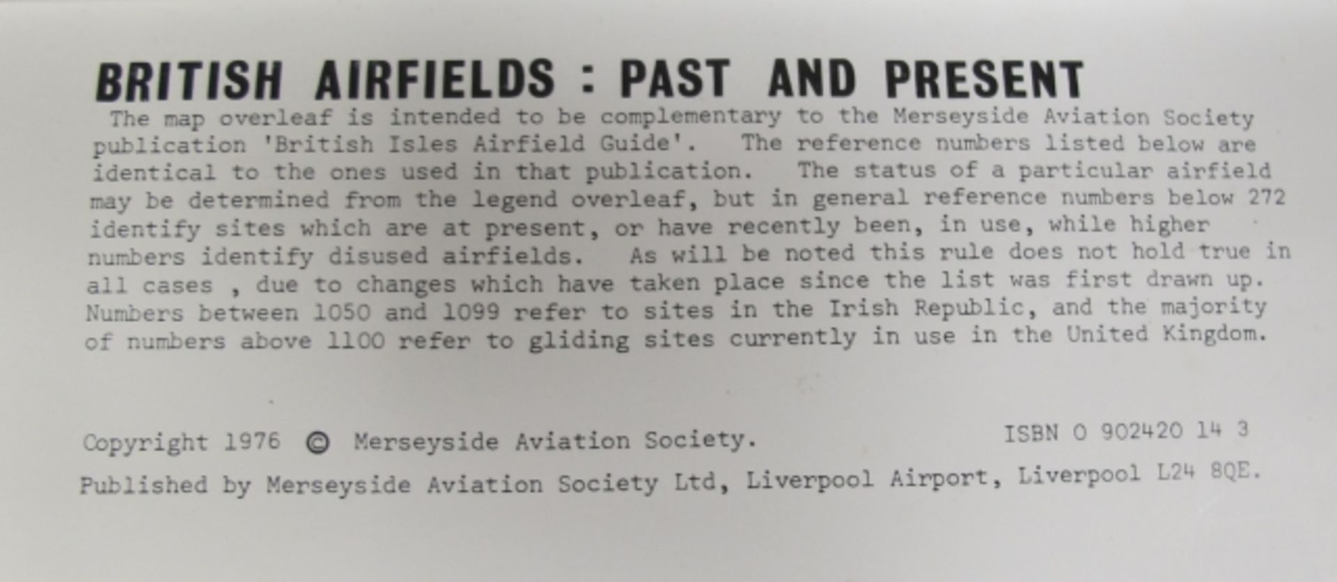 Map - British Airfields: Past and present copyright 1976 Merseyside Aviation Society, Aeromodeller - Image 8 of 18