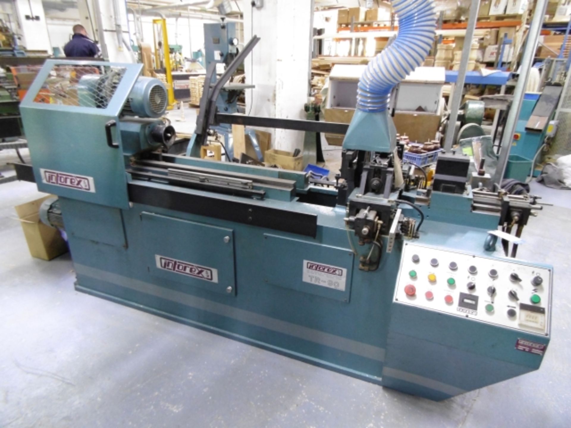 * 1994 Intorex TR-90 Automatic Wood Turning Lathe. Serial No 469724. 2 knives, frontal tool and