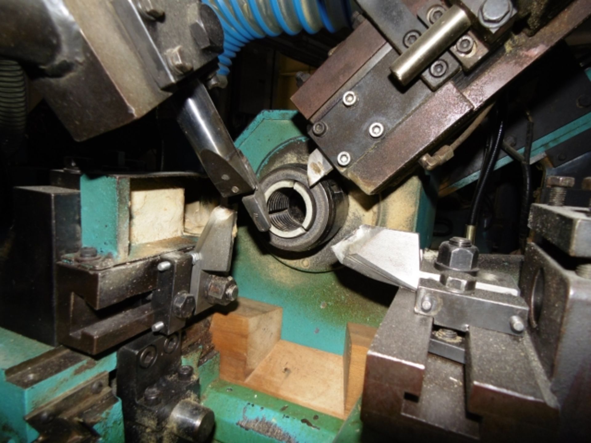 * 1997 Intorex TRV-45 Automatic Wood Turning Lathe. Serial No 201279. 2 knives, frontal tool and - Image 7 of 11