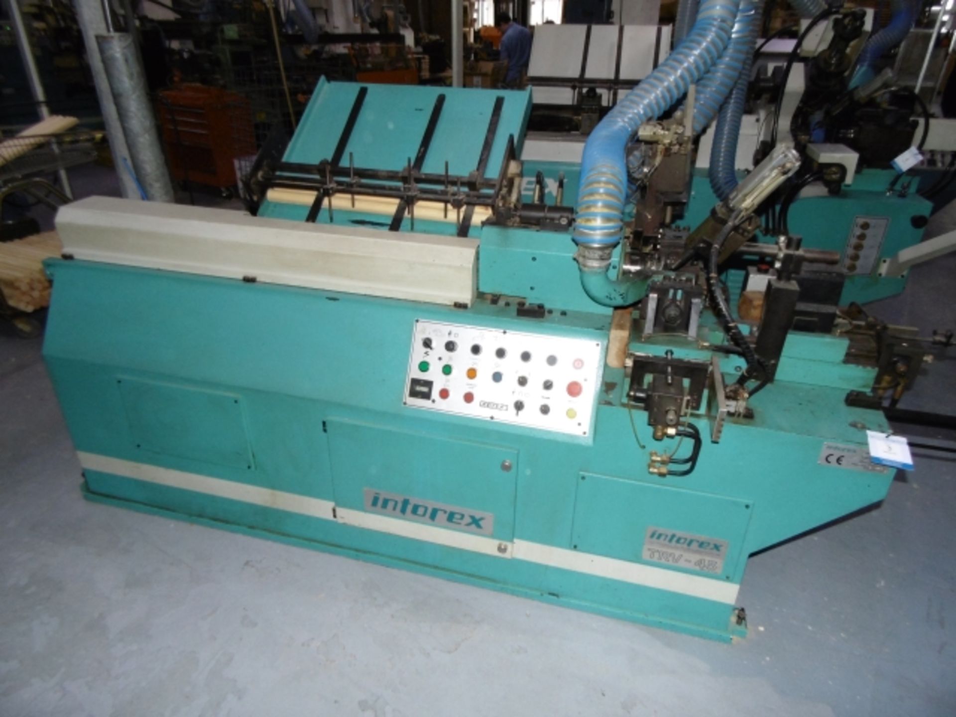 * 1997 Intorex TRV-45 Automatic Wood Turning Lathe. Serial No 201279. 2 knives, frontal tool and