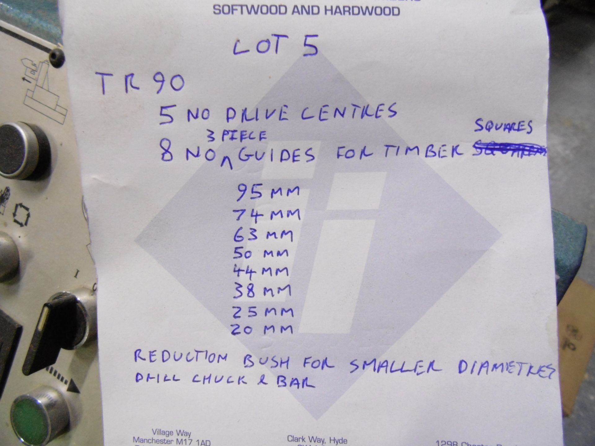 * 1994 Intorex TR-90 Automatic Wood Turning Lathe. Serial No 469724. 2 knives, frontal tool and - Image 11 of 13