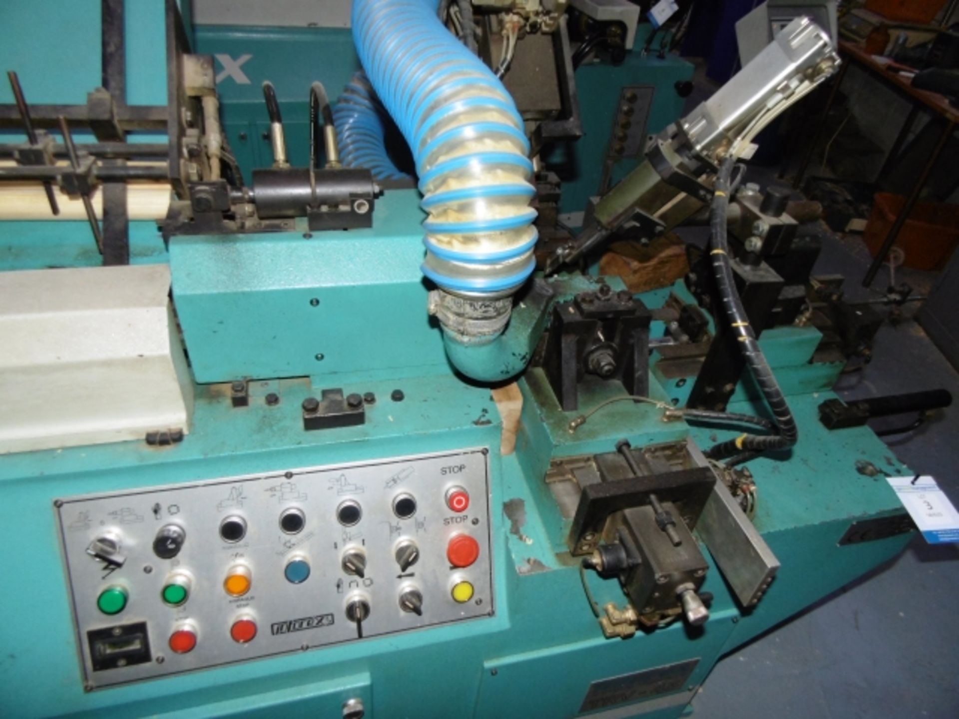 * 1997 Intorex TRV-45 Automatic Wood Turning Lathe. Serial No 201279. 2 knives, frontal tool and - Image 4 of 11