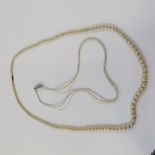 This is a Timed Online Auction on Bidspotter.co.uk, Click here to bid.  Two Pearl Necklaces with 9ct