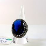 This is a Timed Online Auction on Bidspotter.co.uk, Click here to bid.  Marcasite Silver Ring (