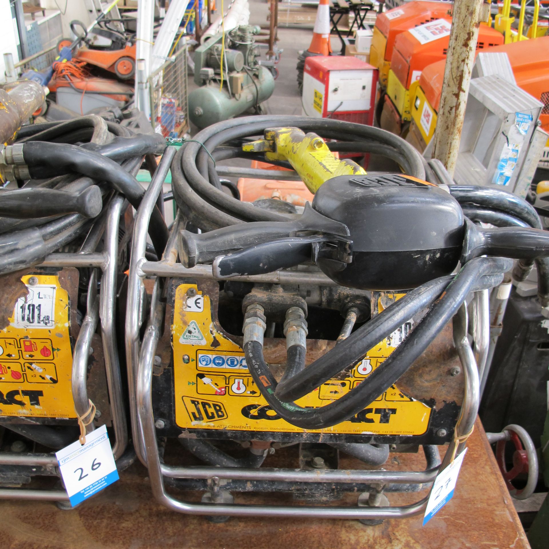 * JCB Compact Portable Petrol Driven Jack Hammer Power Pack c/w Hose & Jack Hammer; driven by