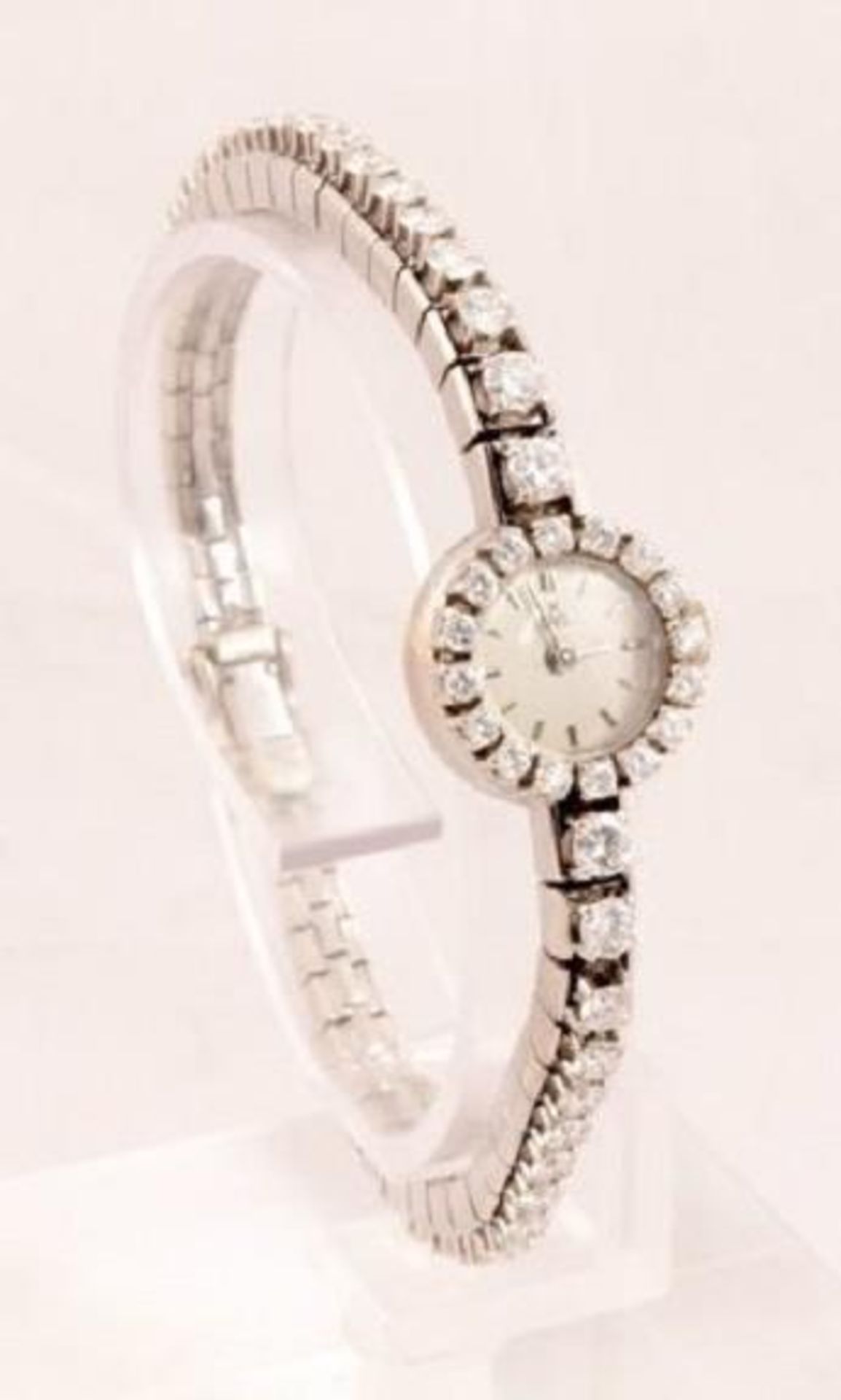 Ebel Ladies 18ct White Gold 36GM Watch with Diamond Bezel and Bracelet. 62 Diamonds approximately