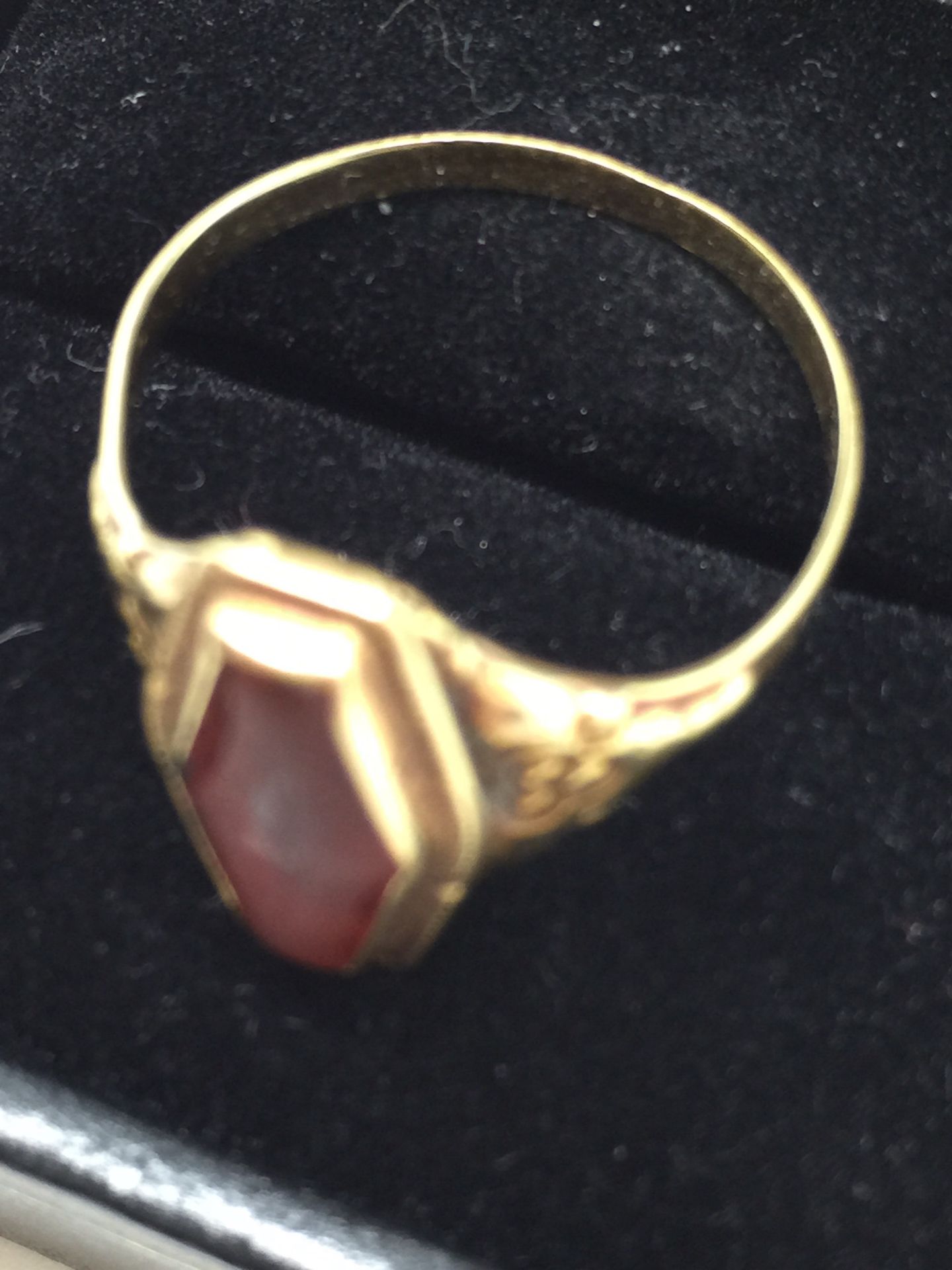 ANTIQUE 14ct GOLD RING SET WITH UNUSUAL STONE - Image 4 of 4