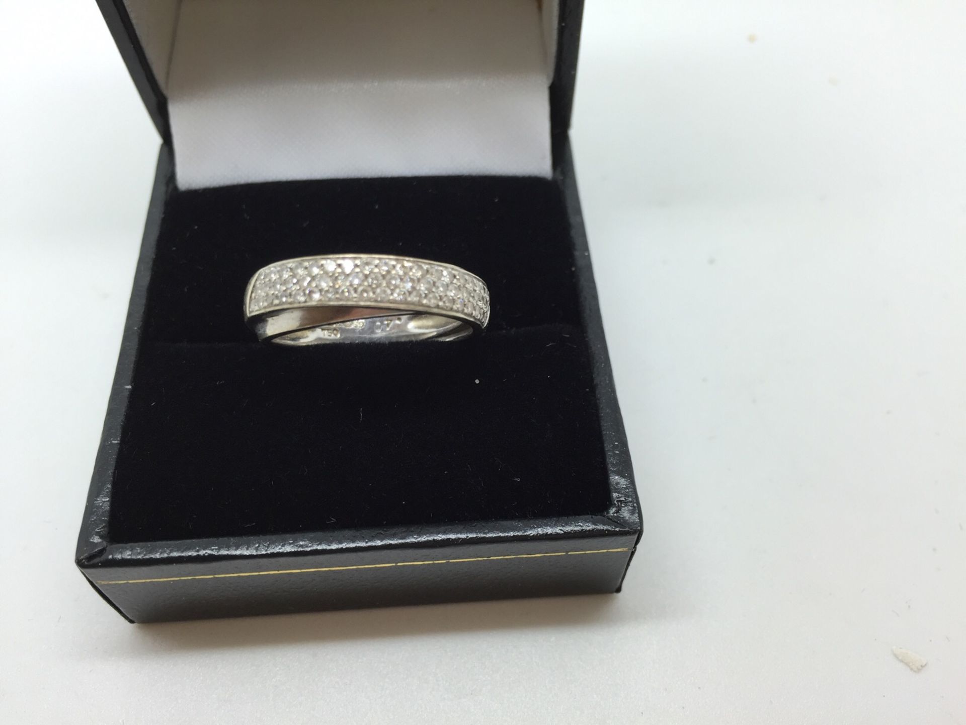 18ct WHITE GOLD DIAMOND SET BAND 0.40ct