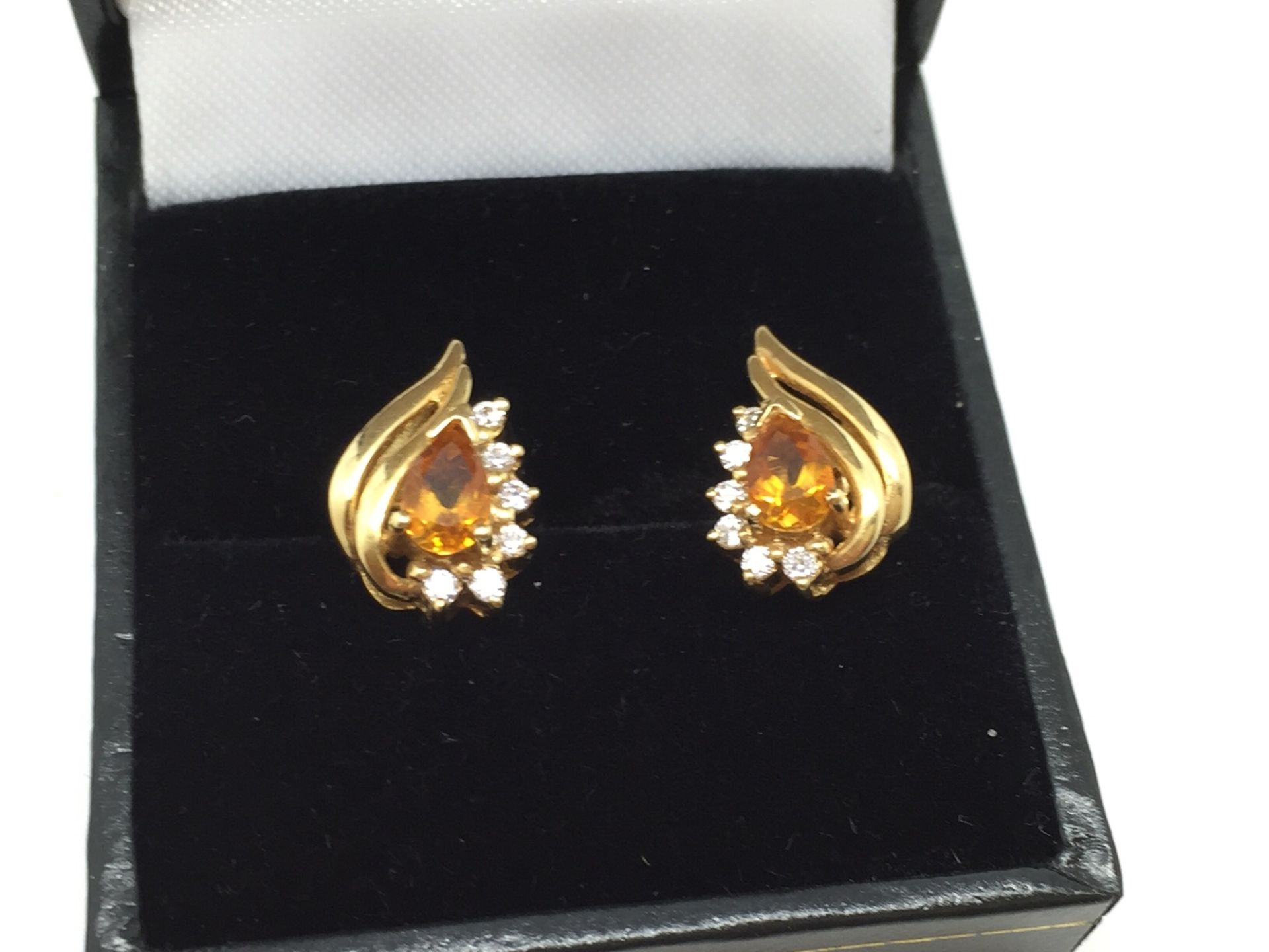 TOPAZ & DIAMOND EARRINGS