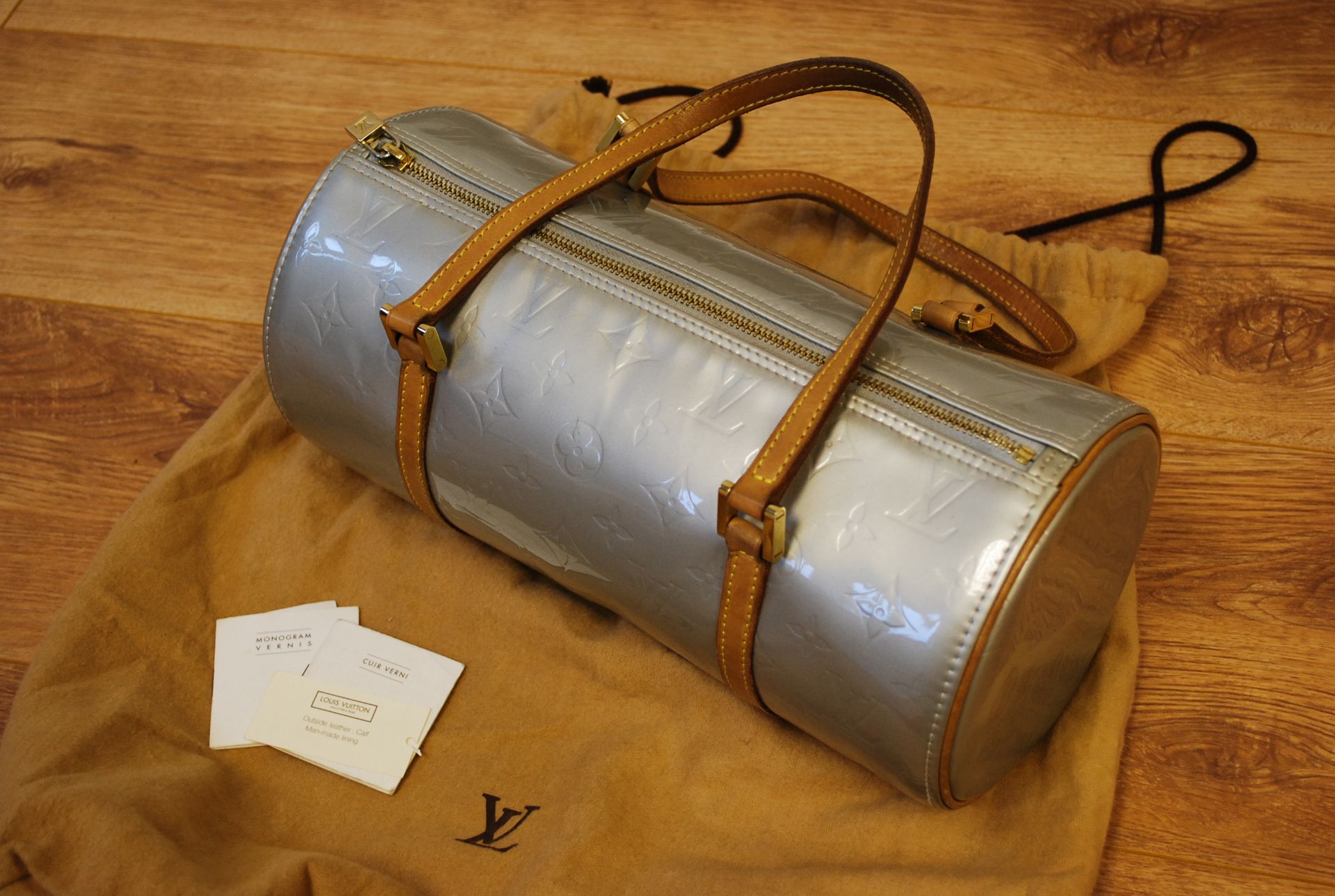 LOUIS VUITTON SILVER HANDBAG with dustbag