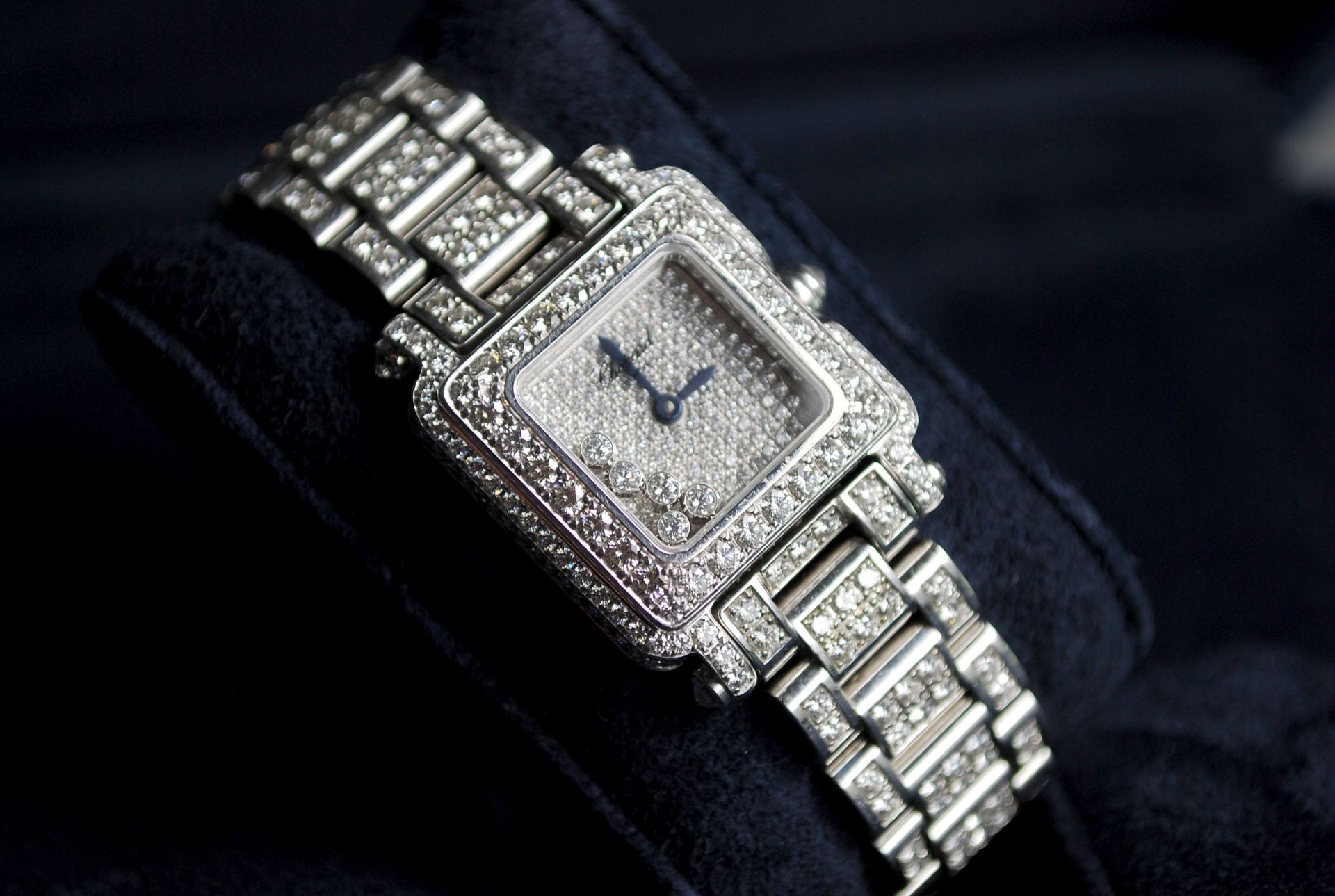 IMPRESSIVE 18ct GOLD 8.31 CARAT DIAMOND CHOPARD "HAPPY SPORT" WATCH £70,000 NEW