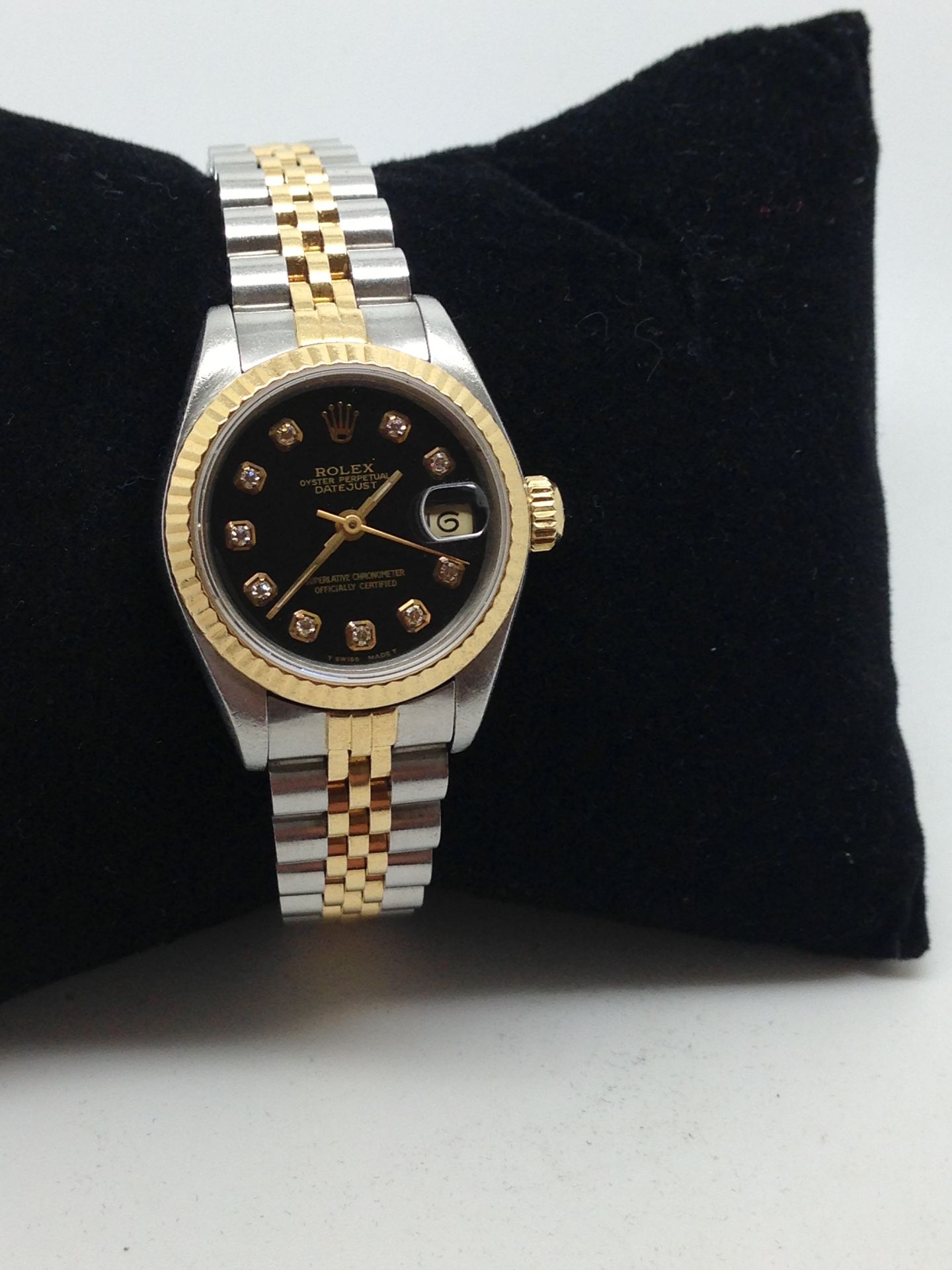 ROLEX DATEJUST 18ct GOLD & STAINLESS STEEL DIAMOND SET WATCH