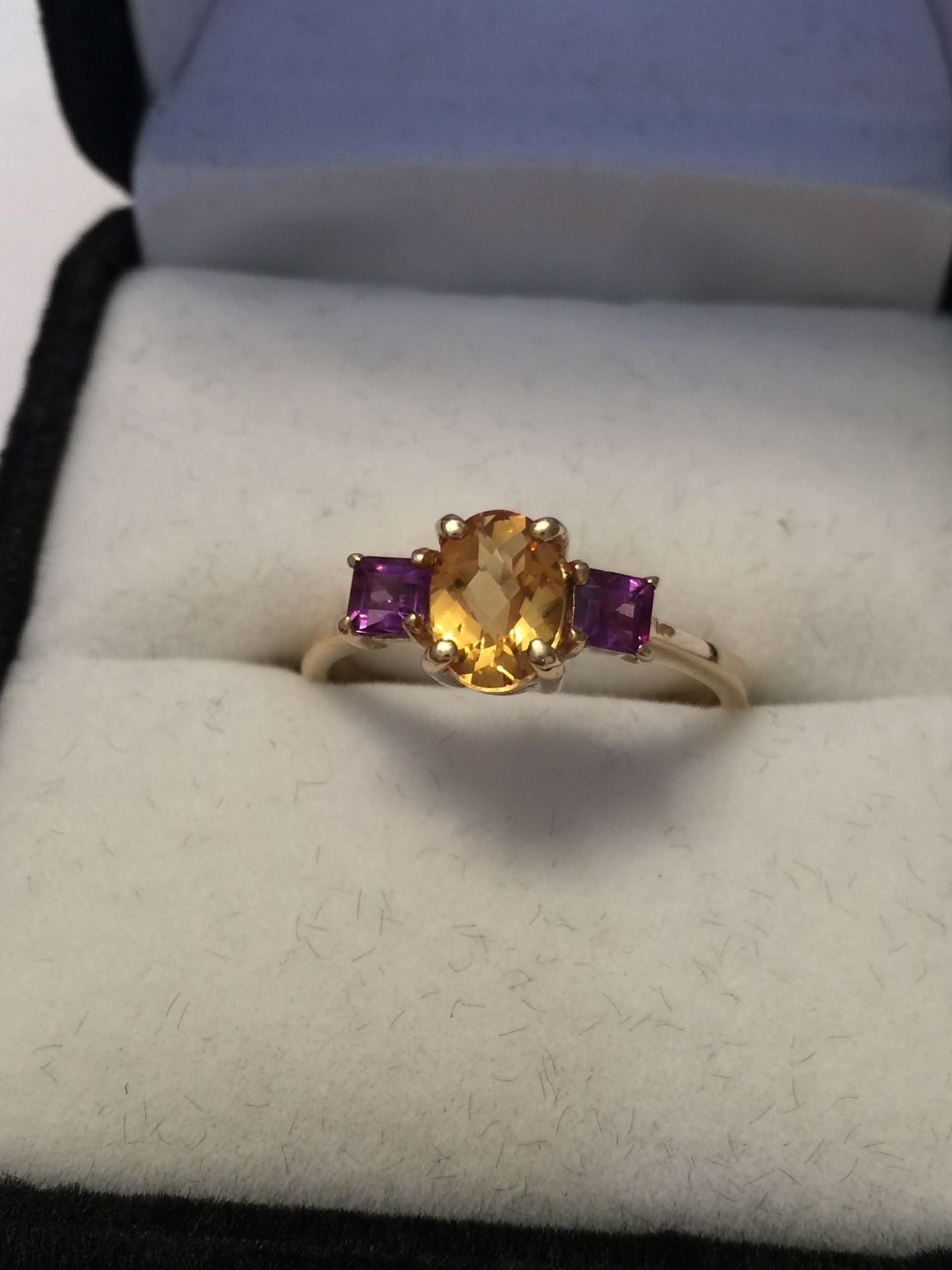 9ct Gold Ring with multi coloured stones