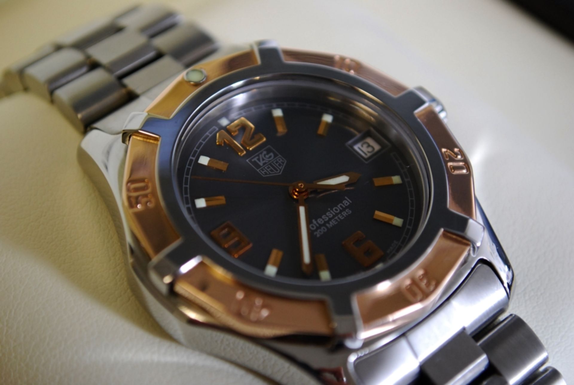 *SOLID ROSE GOLD* & Steel Tag Heuer Professional Watch - Image 7 of 9