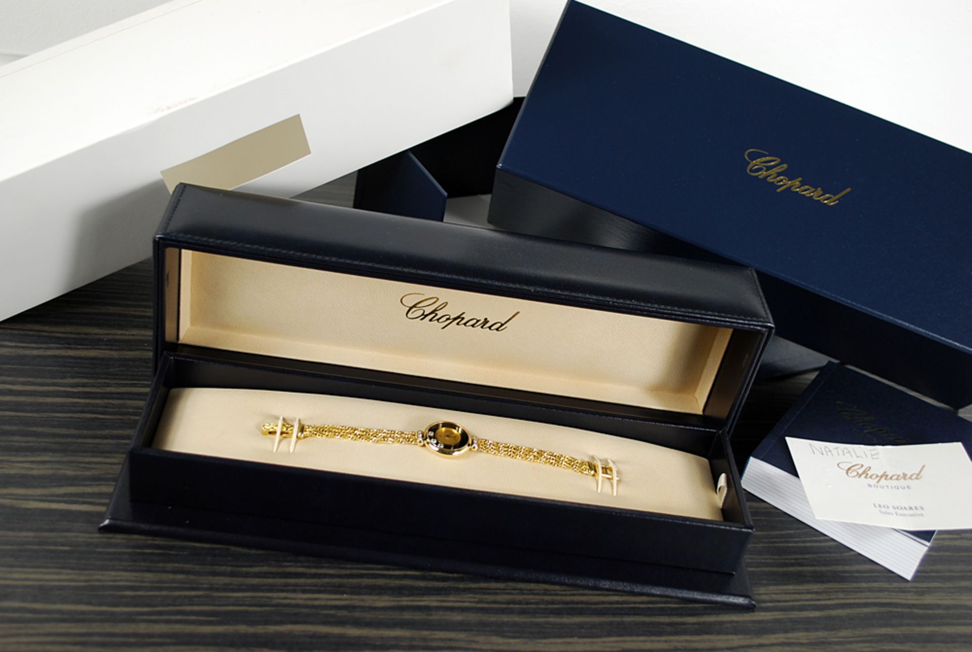 CHOPARD –  'HAPPY DIAMOND' in 18k YELLOW GOLD! with 18k Gold Rope Style Bracelet. - Image 15 of 16