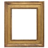 A Neo Classical frame, ca. 1800,
gilded, lotus leaf sight, small taenia, plain frieze, plain hollow,