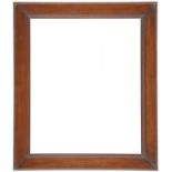 An Italian 19th Century frame, 
Mahogany veneered, cavetto sight, ovolo, plain frieze, small ovolo