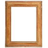 A German frame, ca. 1820, 
worn gilding, plain sight, ovolo, plain hollow, ovolo back edge, ochre