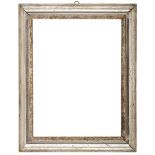 A 19th Century Berliner Leiste frame,
silvered, sight with traces of ornaments, hollow, ovolo top