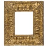 An early 17th Century Bolognese frame,
carved and gilded, bead and reel sight, leaf to the reverse
