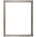 A 19th Century Berliner Leiste frame,
silvered, cavetto sight, small, plain frieze, ovolo, hollow,