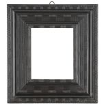 A 17th Century ripple moulding frame,
ebonized, ripple sight, reverse, plain ogee and plain hollow